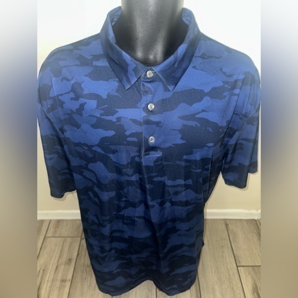 Men’s used polo golf performance shirt Ben Hogan size XL blue black